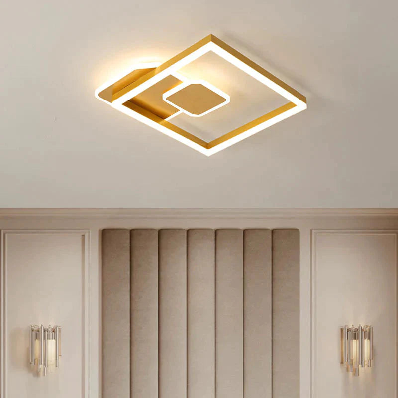 Led Ceiling Lamp Acrylic Aluminum Living Room Modern Simple Lighting Bedroom Study Gold / B Warm