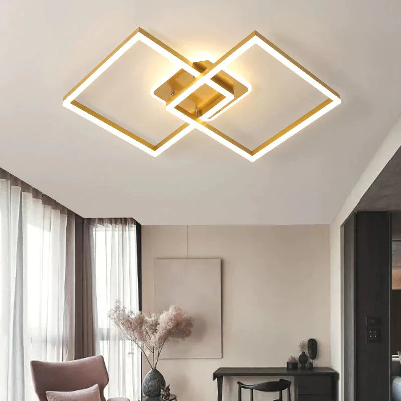 Led Ceiling Lamp Acrylic Aluminum Living Room Modern Simple Lighting Bedroom Study Gold / C White