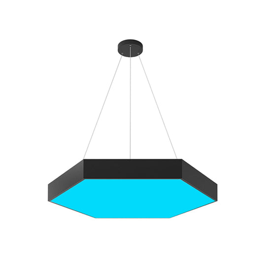 Kassia - Modern Black Led Gym Ceiling Pendant In Honeycomb Shape