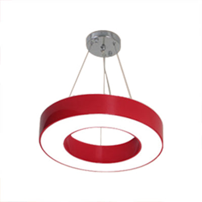 Alsafi - Modern Adjustable Metal Drum Pendant Light For Play Room Integrated Red / 16