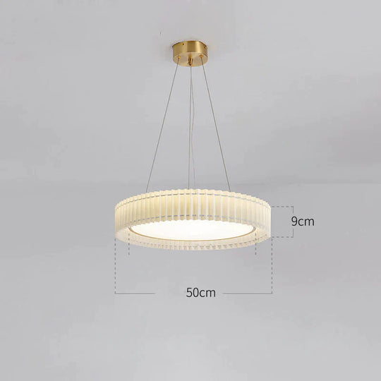 Simple Modern Bedroom Lamp Art Design Sense Circular Chandelier Copper / Dia50Cm Tri - Color Light