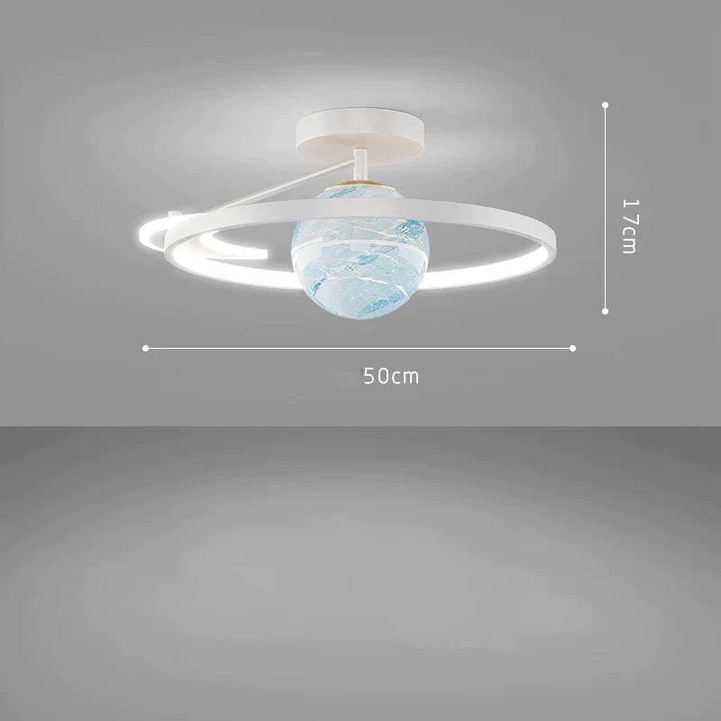 Light In The Bedroom Simple Modern Household Room Lamp Luxury Planet Ceiling B - White - 50Cm /