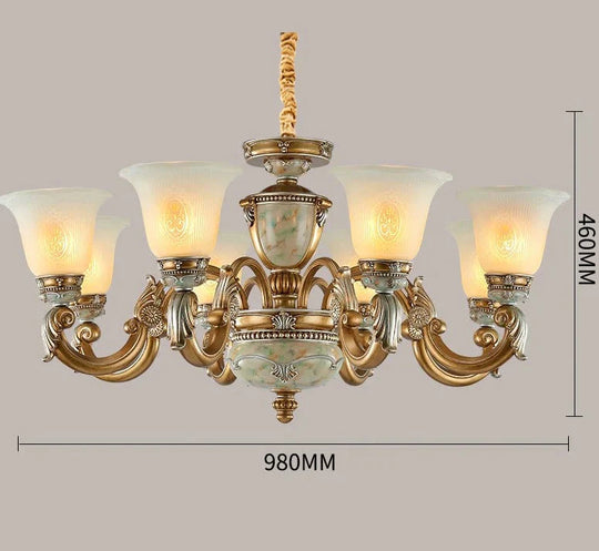 Glass Led Chandelier Villa Living Room Lights Dining Master Bedroom Atmosphere Lighting As Show / 8