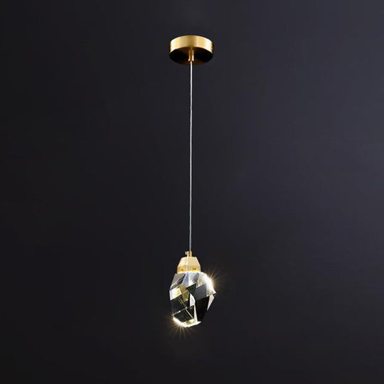Emily - Gemstone Led Pendant Light: Artistic Brass Fixture For Dining Room