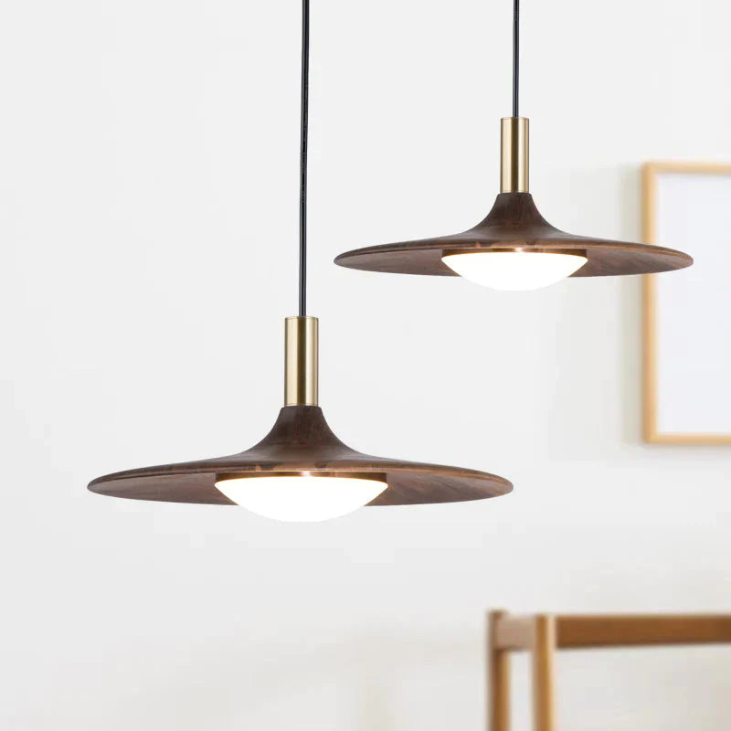 The Black Walnut Dining Room Bedroom Has A Simple Nordic Chandelier At Head Of Bed Pendant