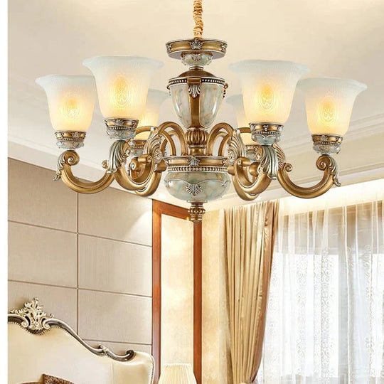 Glass Led Chandelier Villa Living Room Lights Dining Master Bedroom Atmosphere Lighting Pendant