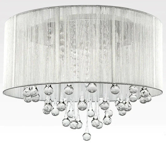 Modern Fabric Fashion Romantic Bedroom Lamp Living Room Ceiling Chandelier Wedding Brushed Crystal