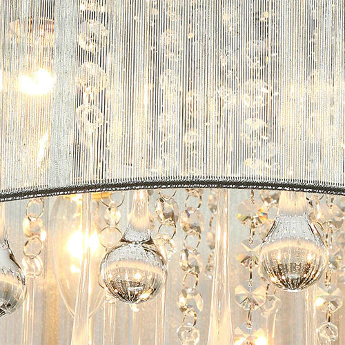 Modern Fabric Fashion Romantic Bedroom Lamp Living Room Ceiling Chandelier Wedding Brushed Crystal