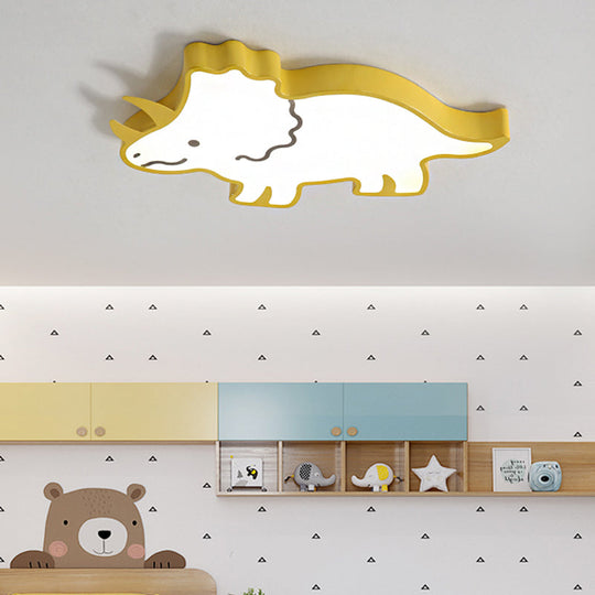 Roaring Fun: Dinosaur Design Led Flush Pendant Light For Kids’ Rooms Ceiling