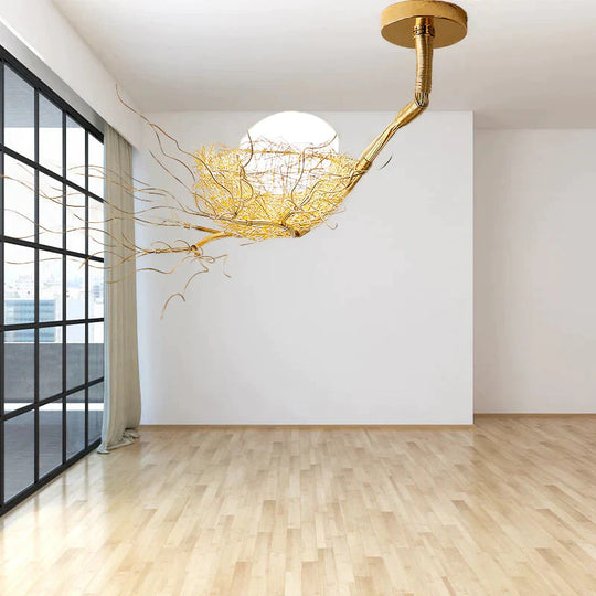 Golden Pendant Light Fixture With Egg Matte White Glass Shade