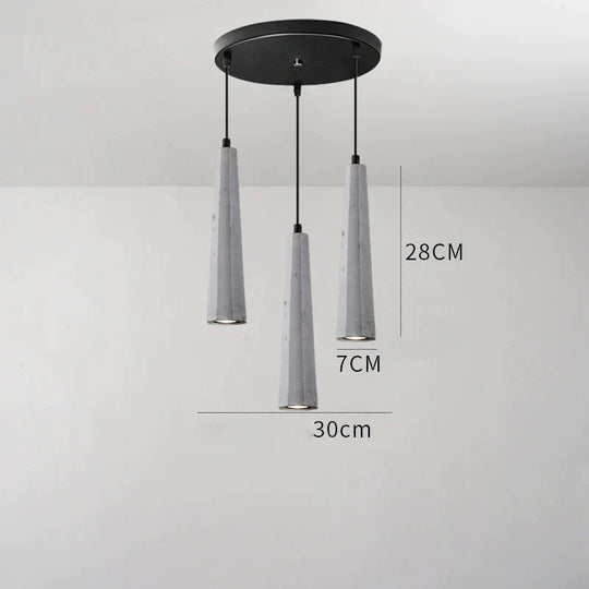 Simple Modern Creative Personality Bar Dining Room Bedside Single Three Cement Chandelier B / Tri -