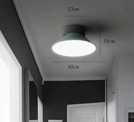Simple Modern Living Room Light Bar Bedroom Study Color Macarone Ceiling Green / Dia40Cm White Light