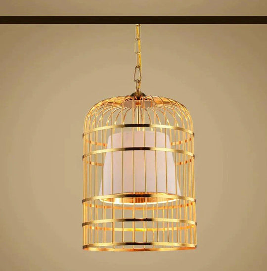 Wrought Iron Birdcage Chandelier Boutique Decoration Post - Modern Dining Hall Lamp White / No Bulb