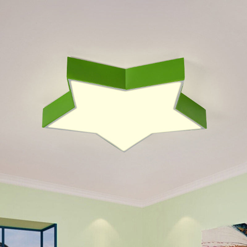 Starry Nights: Simplicity Led Flush Mount Light With Acrylic Finish For Kids Room Ceiling