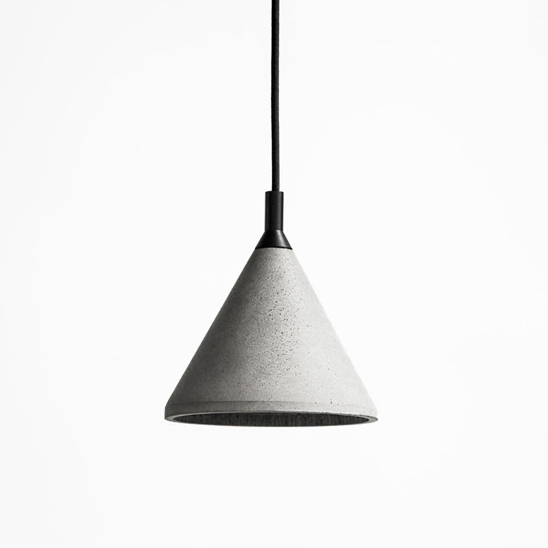 Elena - Nordic Style Conical Suspension Light Cement 1 - Light Dining Room Pendant Fixture In Grey