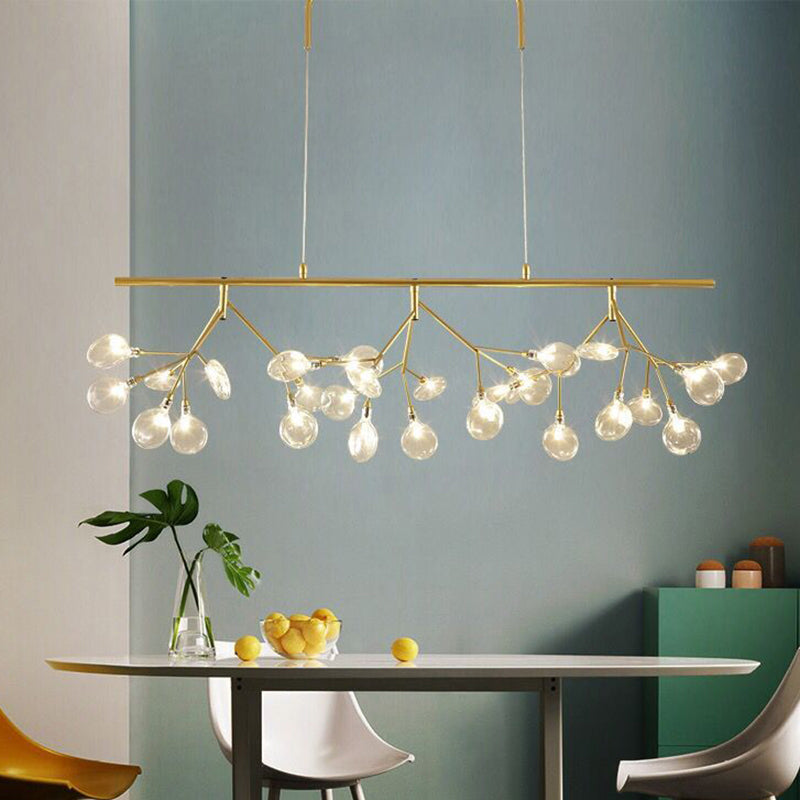 Nordic Style Clear Glass Led Dining Room Pendant Light - Firefly Island Branch Design Lighting
