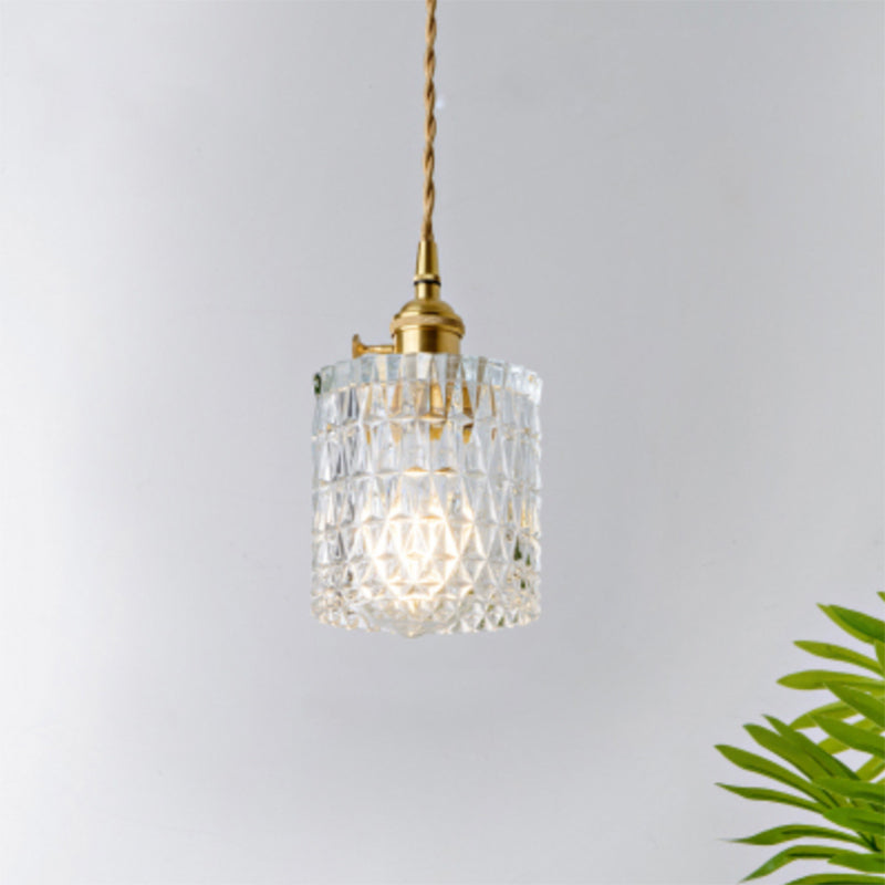 Menkent - Vintage Shaded Pendant Light: 1 - Light Clear Glass Hanging Fixture For / R