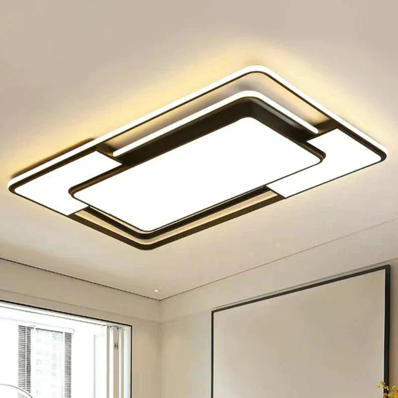 Modern Splicing LED Flush Mount Acrylic Living Room Flushmount Ceiling Light in Black - Clearhalo - 'Ceiling Lights' - 'Close To Ceiling Lights' - 'Close to ceiling' - 'Flush mount' - Lighting' - 2217870