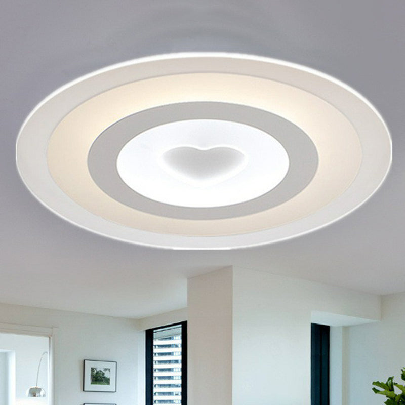 Clear Acrylic Ultra - Thin Flush Mount Ceiling Light - Simple Led Fixture For Living Room