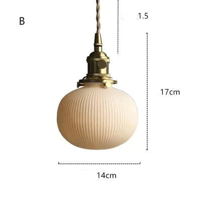 Modern Simple Restaurant Bar Brass Ceramic Chandelier B Pendant