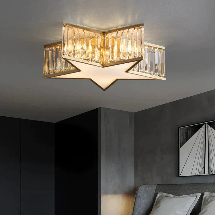 Nordic All - Copper Crystal Bedroom Study Room Lamp Ceiling