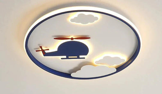 Creative Cloud Plane Bedroom Ceiling Lamp 52Cm Warm Light