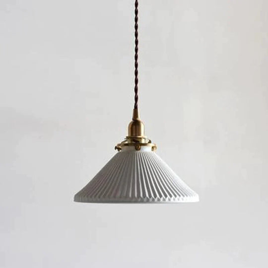 Modern Simple Restaurant Bar Brass Ceramic Chandelier Pendant