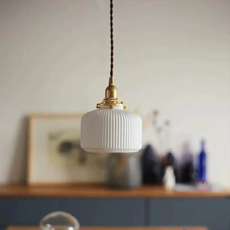 Modern Simple Restaurant Bar Brass Ceramic Chandelier Pendant