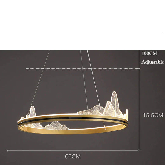 Nordic Personality Living Room Bedroom Chandelier Creative Hotel Lamps Golden / Dia 60 White Light