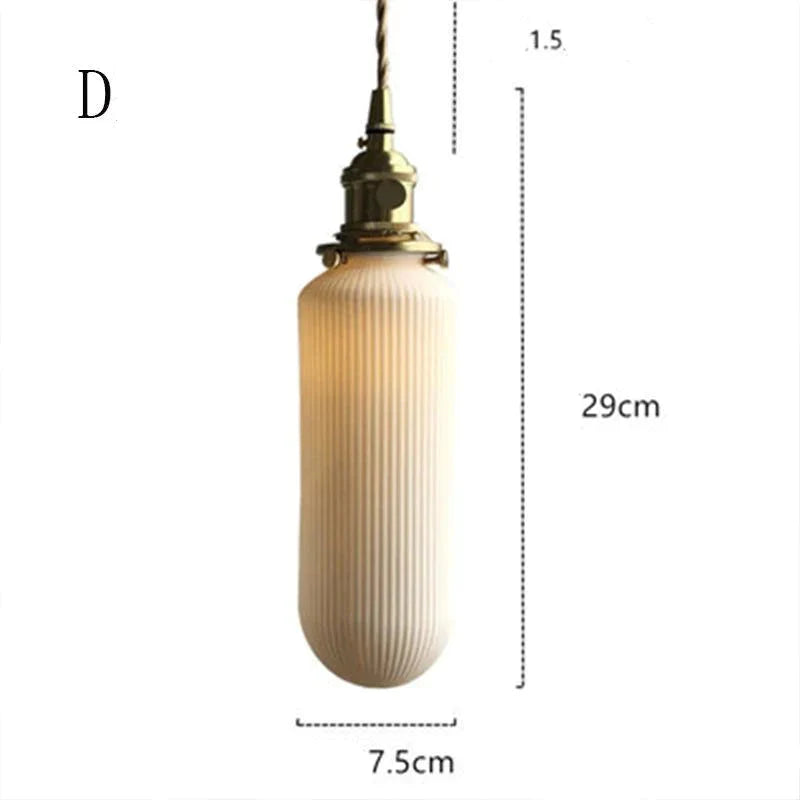 Modern Simple Restaurant Bar Brass Ceramic Chandelier D Pendant