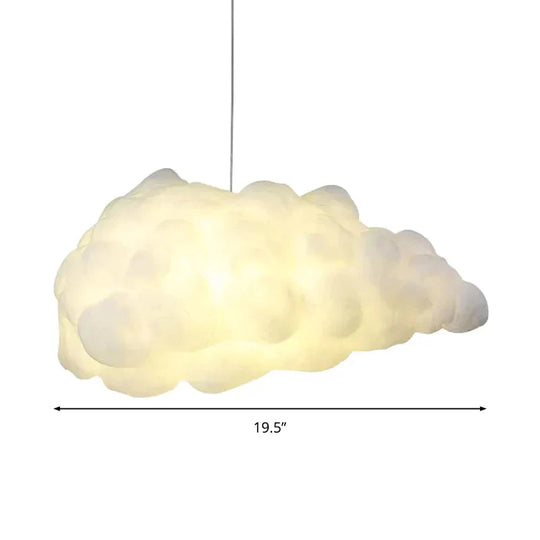 Cloudy Hanging Pendant Light Artistry Fabric 1 - Head Living Room Ceiling In White
