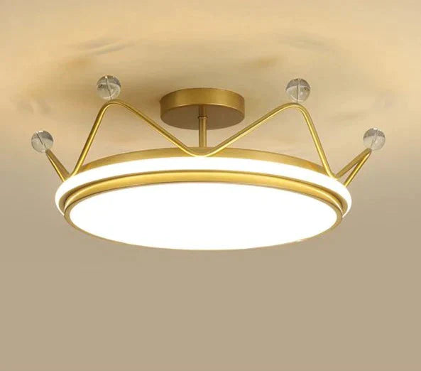 Golden Crown Chandelier Simple Modern Room Lamp Pendant