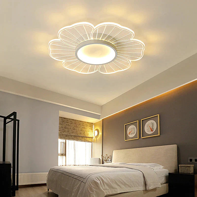 Simple Modern Led Creative Personality Flower Ceiling Lamp Acrylic Bedroom Study Warm Lamps