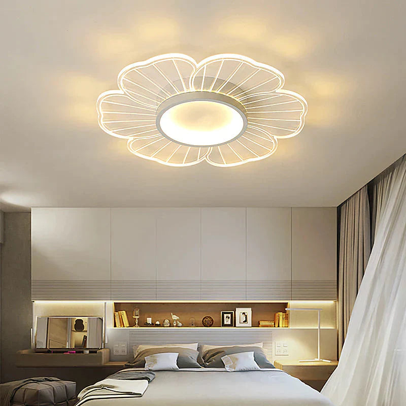 Simple Modern Led Creative Personality Flower Ceiling Lamp Acrylic Bedroom Study Warm Lamps