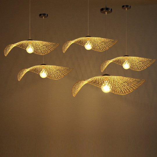 Meara - Lotus Leaf Bamboo Pendant Light