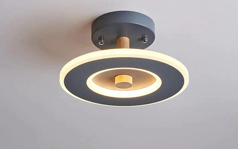 Nordic Wind Log Simple Creative Room Led Ceiling Lamp B Grey / Led Tricolor Light