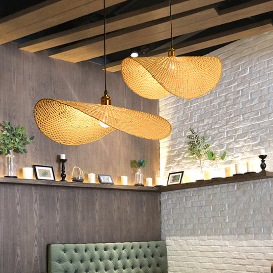 Lucy - Bamboo Lotus Leaf Ceiling Light Modern Single - Bulb Pendant