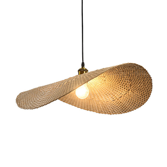 Lucy - Bamboo Lotus Leaf Ceiling Light Modern Single - Bulb Pendant