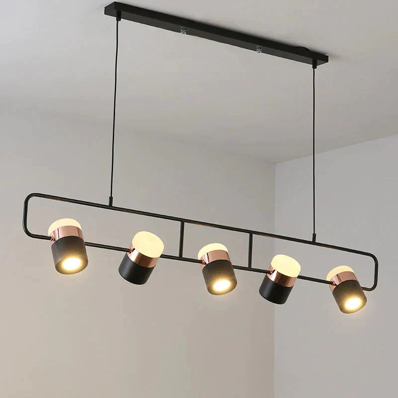 Bar Chandelier Simple Study Restaurant 3 Heads 5 Dining Room Light Led Rose Black / Heads Pendant