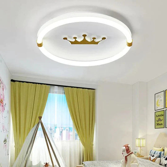 Nordic Warm Crown Master Bedroom Led Ceiling Lamp