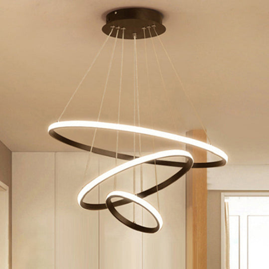 Circular Led Minimalist Pendant Acrylic Chandelier For Dining Room Coffee / 23.5’ Lighting