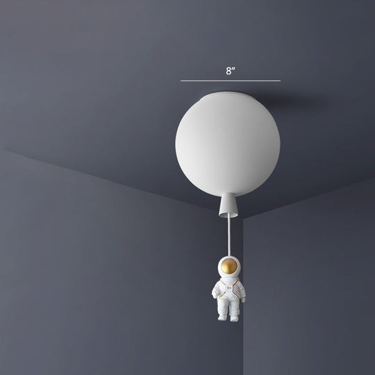 Emerson - Balloon & Astronaut Ceiling Lamp Kids Acrylic Pendant Light White