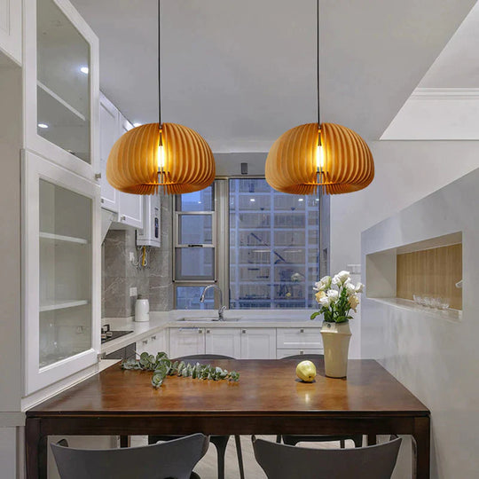 Nordic Solid Wood Dining Room Chandelier Creative Living Bedroom Lamp Pendant