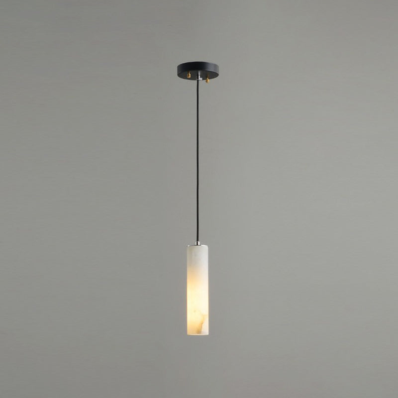 Marble Tubular Minimalistic Hanging Ceiling Light In White 1 / Pendant Lighting