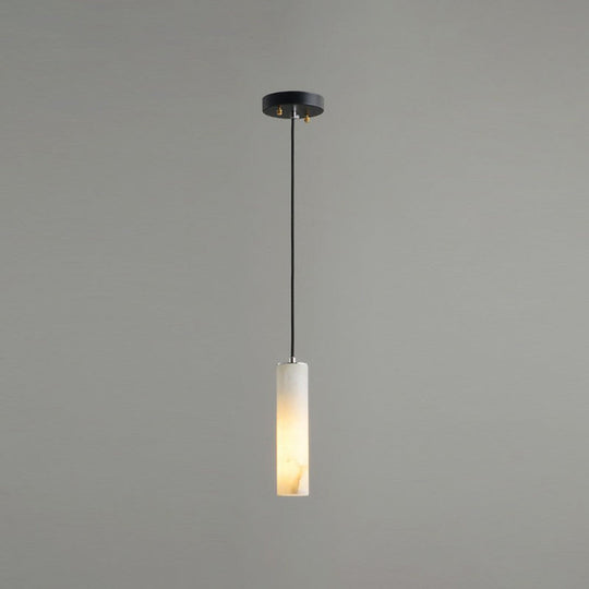 Marble Tubular Minimalistic Hanging Ceiling Light In White 1 / Pendant Lighting