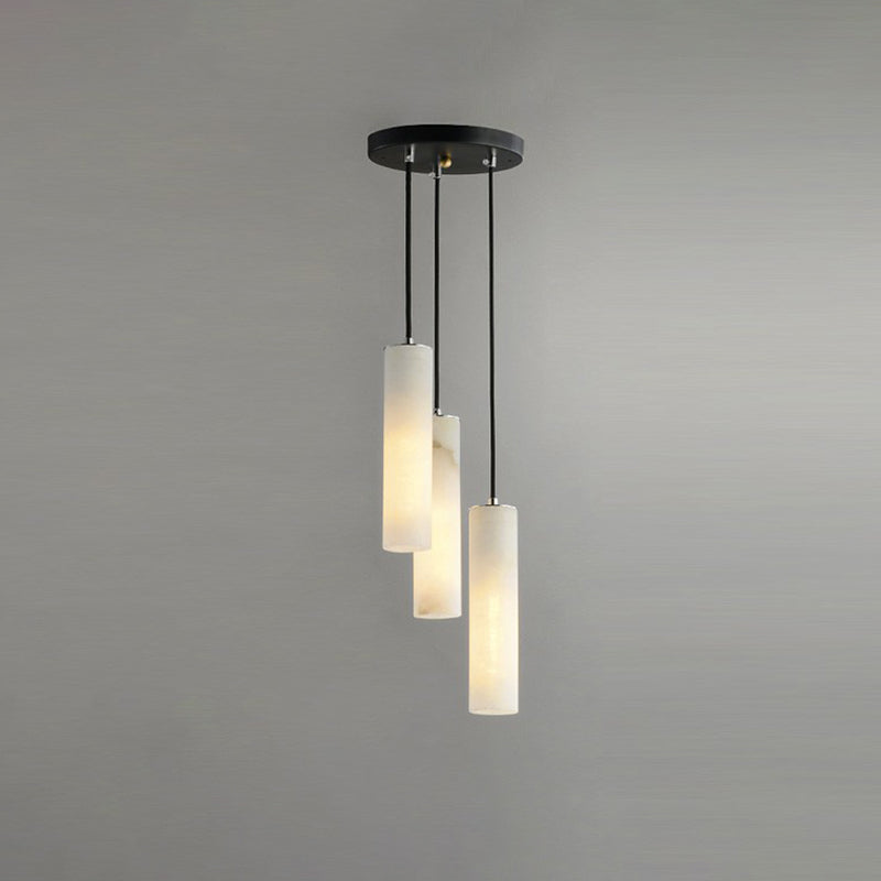 Marble Tubular Minimalistic Hanging Ceiling Light In White 3 / Pendant Lighting