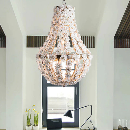 Laser - Cut Chandelier Lamp Nordic Metal 9 Heads 16’/19.5’ Wide Silver/Gold Pendant Lighting