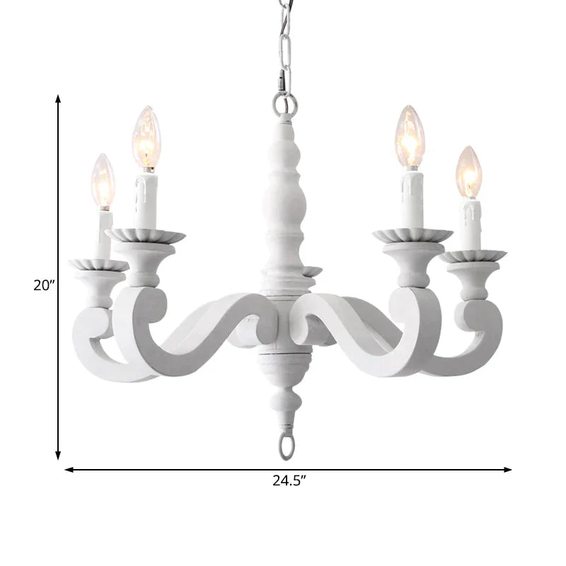 Spur Metal Hanging Chandelier Contemporary 5 Heads White Ceiling Pendant Light For Bedroom