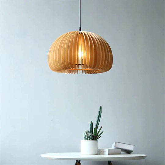 Nordic Solid Wood Dining Room Chandelier Creative Living Bedroom Lamp Pendant