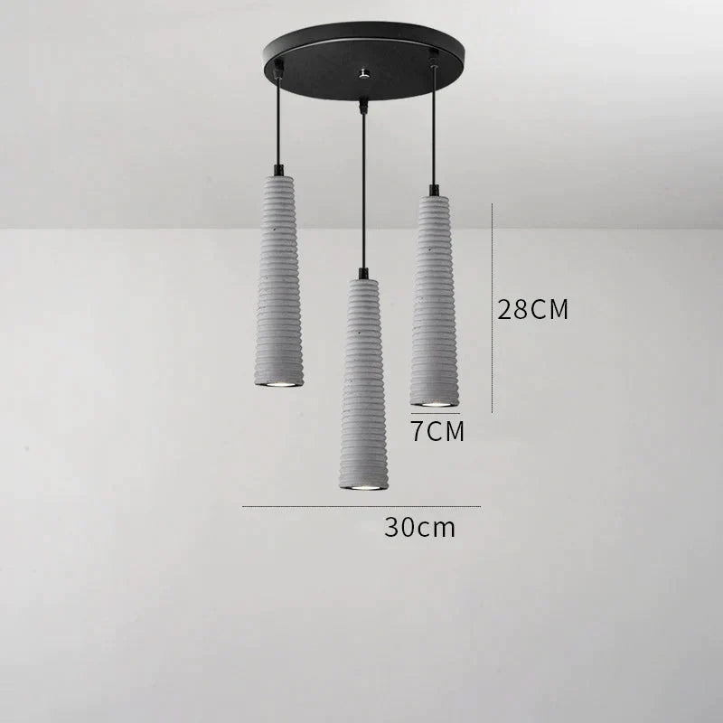 Simple Modern Creative Personality Bar Dining Room Bedside Single Three Cement Chandelier A / Tri -